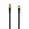 CAVO PROLUNGA ANTENNA SMA NEDIS CSGP02210BK50 SMA maschio | SMA femmina | Placcato oro | 50 Ohm | Doppio schermo | 5.0 m | Tondo | PVC | Nero | Polybag